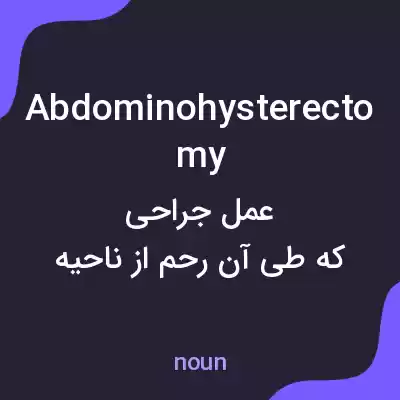 معنی abdominohysterectomy به فارسی معنی abdominohysterectomy به فارسی