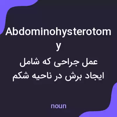 معنی abdominohysterotomy به فارسی