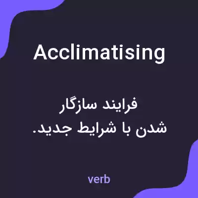 معنی acclimatising به فارسی معنی acclimatising به فارسی