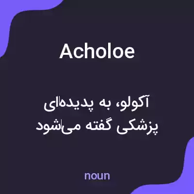 معنی acholoe به فارسی معنی acholoe به فارسی