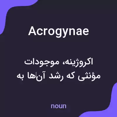 معنی acrogynae به فارسی معنی acrogynae به فارسی