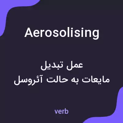 معنی aerosolising به فارسی
