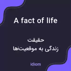 معنی a fact of life به فارسی معنی a fact of life به فارسی