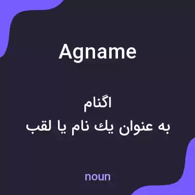 معنی agname به فارسی معنی agname به فارسی