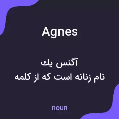 معنی agnes به فارسی معنی agnes به فارسی