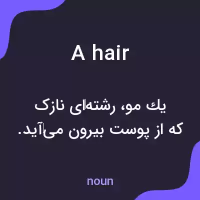 معنی a hair به فارسی معنی a hair به فارسی