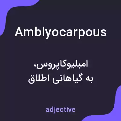 معنی amblyocarpous به فارسی معنی amblyocarpous به فارسی