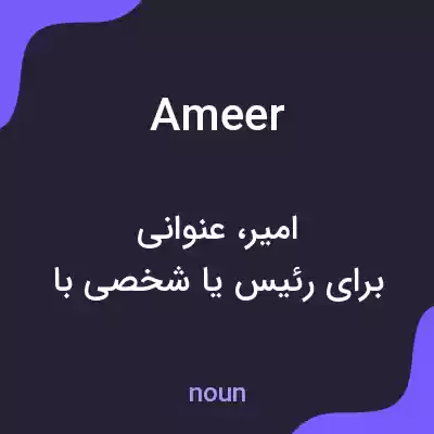 معنی ameer به فارسی معنی ameer به فارسی
