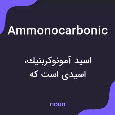معنی ammonocarbonic به فارسی معنی ammonocarbonic به فارسی