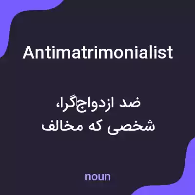 معنی antimatrimonialist به فارسی معنی antimatrimonialist به فارسی