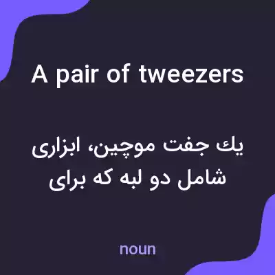 معنی a pair of tweezers به فارسی معنی a pair of tweezers به فارسی