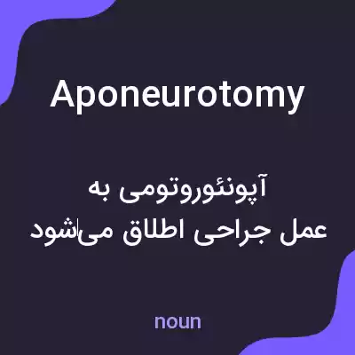 معنی aponeurotomy به فارسی معنی aponeurotomy به فارسی