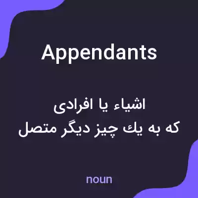 معنی appendants به فارسی معنی appendants به فارسی