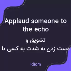 معنی applaud someone to the echo به فارسی معنی applaud someone to the echo به فارسی