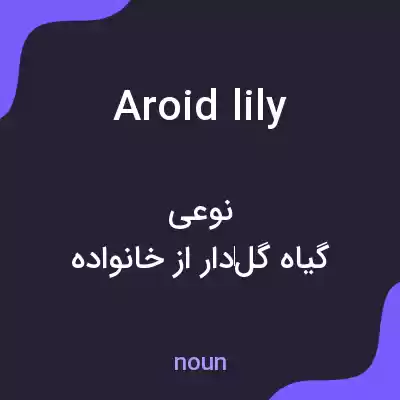 معنی aroid lily به فارسی معنی aroid lily به فارسی