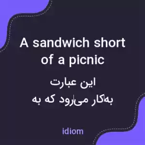 معنی a sandwich short of a picnic به فارسی معنی a sandwich short of a picnic به فارسی