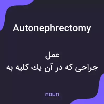 معنی autonephrectomy به فارسی معنی autonephrectomy به فارسی