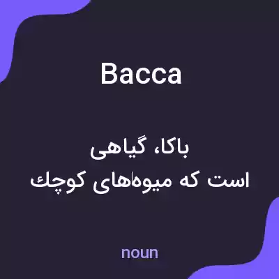 معنی bacca به فارسی معنی bacca به فارسی