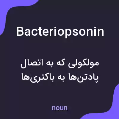 معنی bacteriopsonin به فارسی معنی bacteriopsonin به فارسی