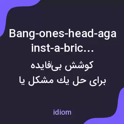 معنی bang-ones-head-against-a-brick-wall به فارسی