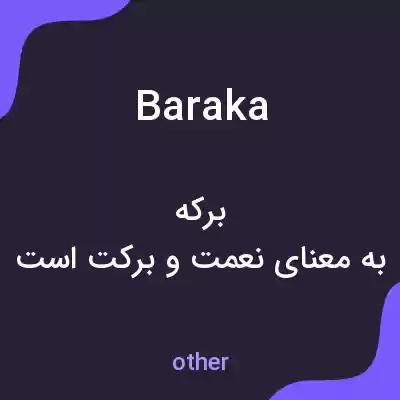 معنی baraka به فارسی معنی baraka به فارسی
