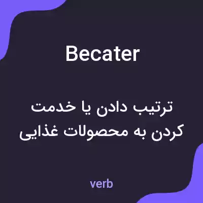 معنی becater به فارسی معنی becater به فارسی