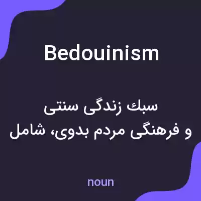معنی bedouinism به فارسی