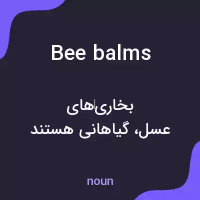 معنی bee balms به فارسی معنی bee balms به فارسی