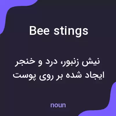 معنی bee stings به فارسی معنی bee stings به فارسی