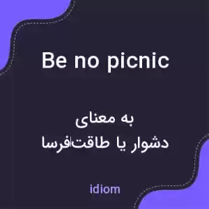 معنی be no picnic به فارسی معنی be no picnic به فارسی