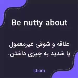 معنی be nutty about به فارسی معنی be nutty about به فارسی
