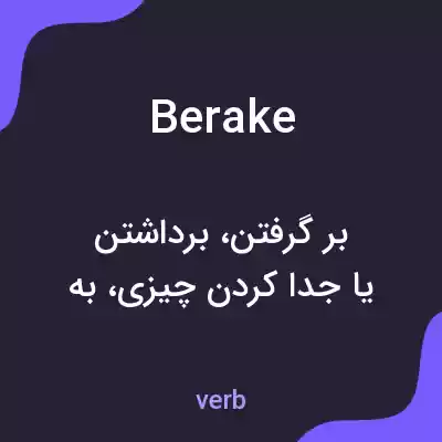 معنی berake به فارسی معنی berake به فارسی