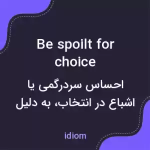 معنی be spoilt for choice به فارسی معنی be spoilt for choice به فارسی