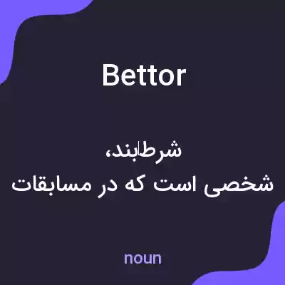 معنی bettor به فارسی معنی bettor به فارسی