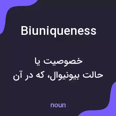 معنی biuniqueness به فارسی معنی biuniqueness به فارسی