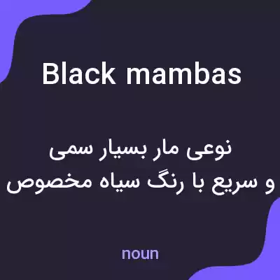 معنی black mambas به فارسی معنی black mambas به فارسی
