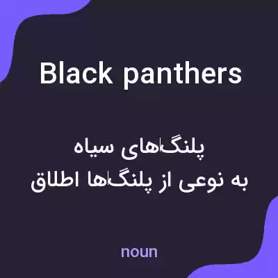 معنی black panthers به فارسی معنی black panthers به فارسی