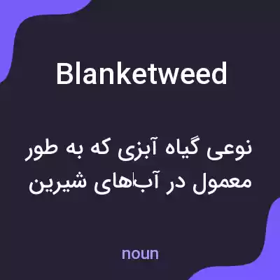 معنی blanketweed به فارسی معنی blanketweed به فارسی