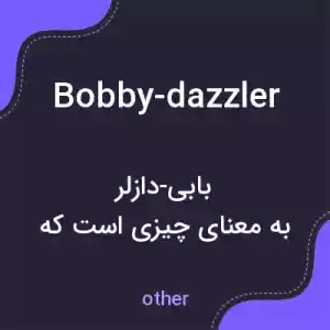 معنی bobby-dazzler به فارسی معنی bobby-dazzler به فارسی