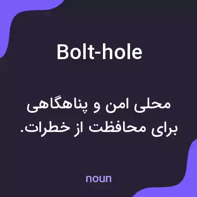 معنی bolt-hole به فارسی معنی bolt-hole به فارسی
