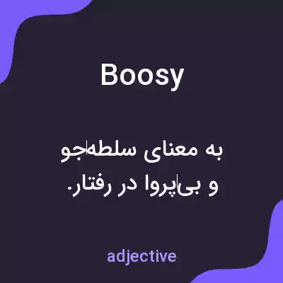 معنی boosy به فارسی معنی boosy به فارسی