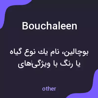 معنی bouchaleen به فارسی معنی bouchaleen به فارسی