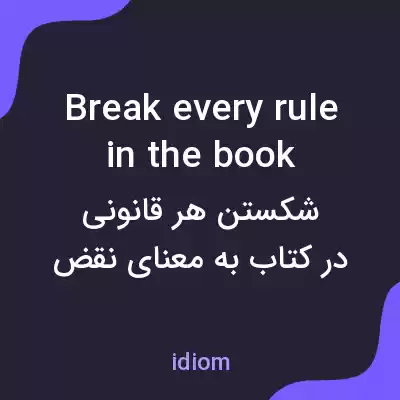 معنی break every rule in the book به فارسی