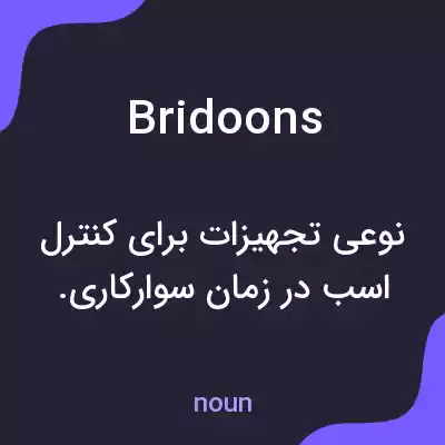 معنی bridoons به فارسی معنی bridoons به فارسی