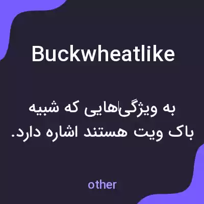 معنی buckwheatlike به فارسی معنی buckwheatlike به فارسی