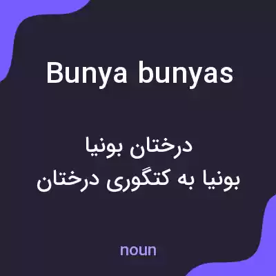معنی bunya bunyas به فارسی معنی bunya bunyas به فارسی