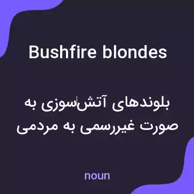 معنی bushfire blondes به فارسی معنی bushfire blondes به فارسی