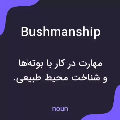معنی bushmanship به فارسی معنی bushmanship به فارسی
