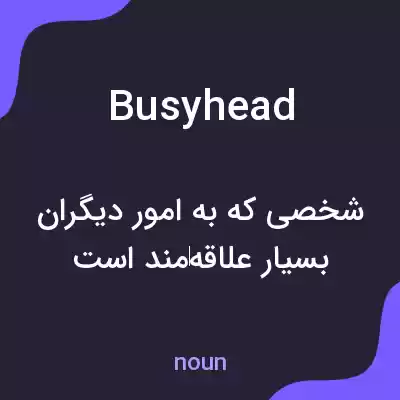 معنی busyhead به فارسی معنی busyhead به فارسی