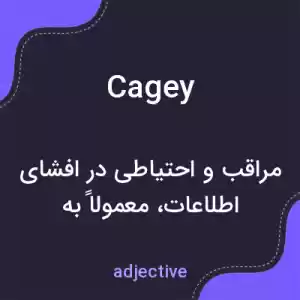 معنی cagey به فارسی معنی cagey به فارسی